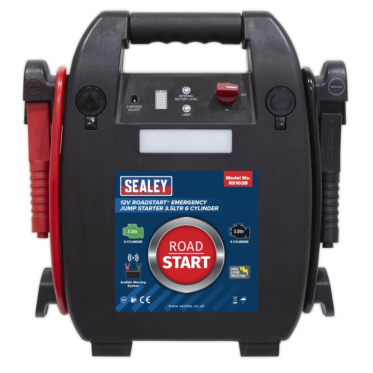 Sealey RoadStart® Emergency Jump Starter 12V 3.5L 6-Cylinder RS102B