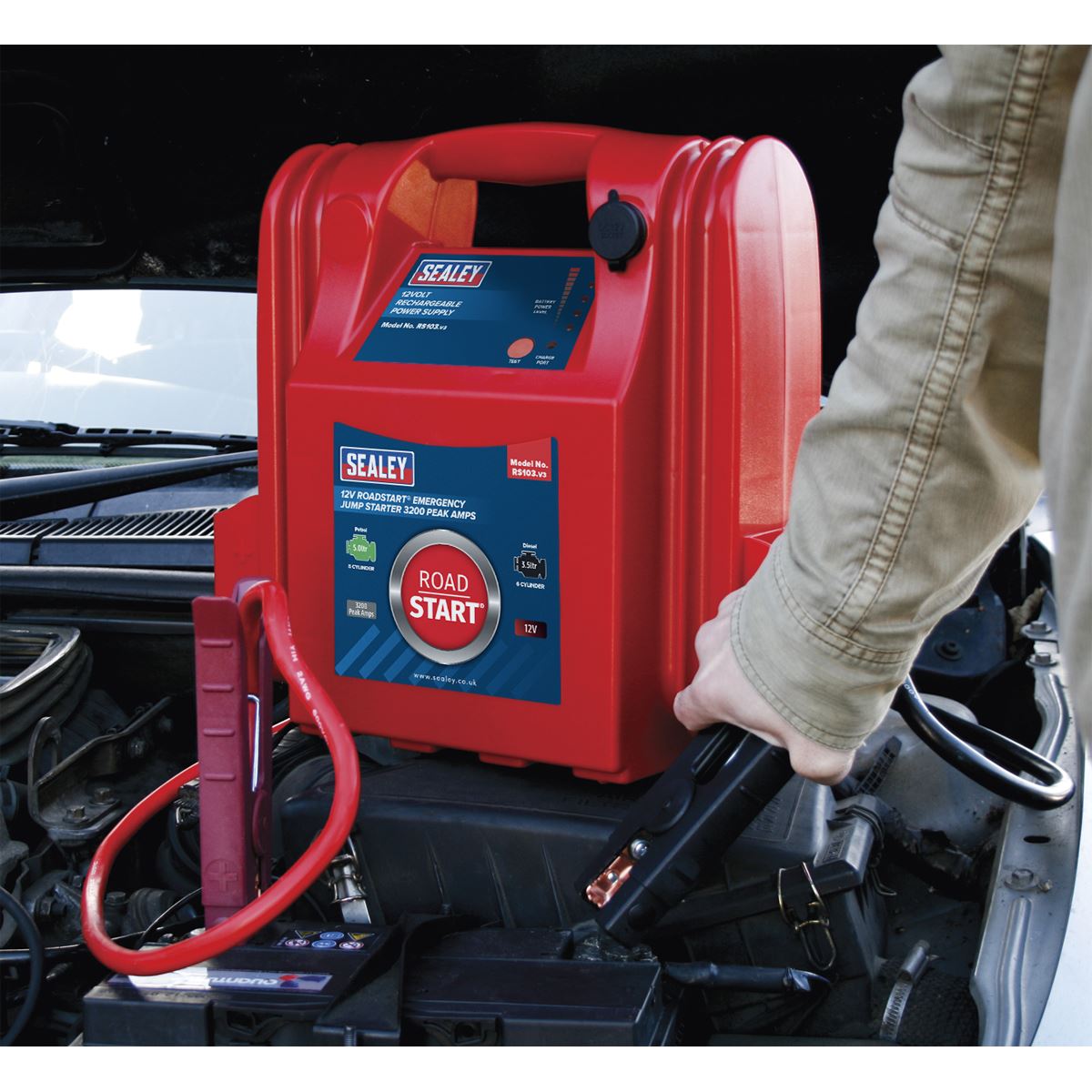 Sealey RoadStart® Emergency Jump Starter 12V 3200 Peak Amps RS103