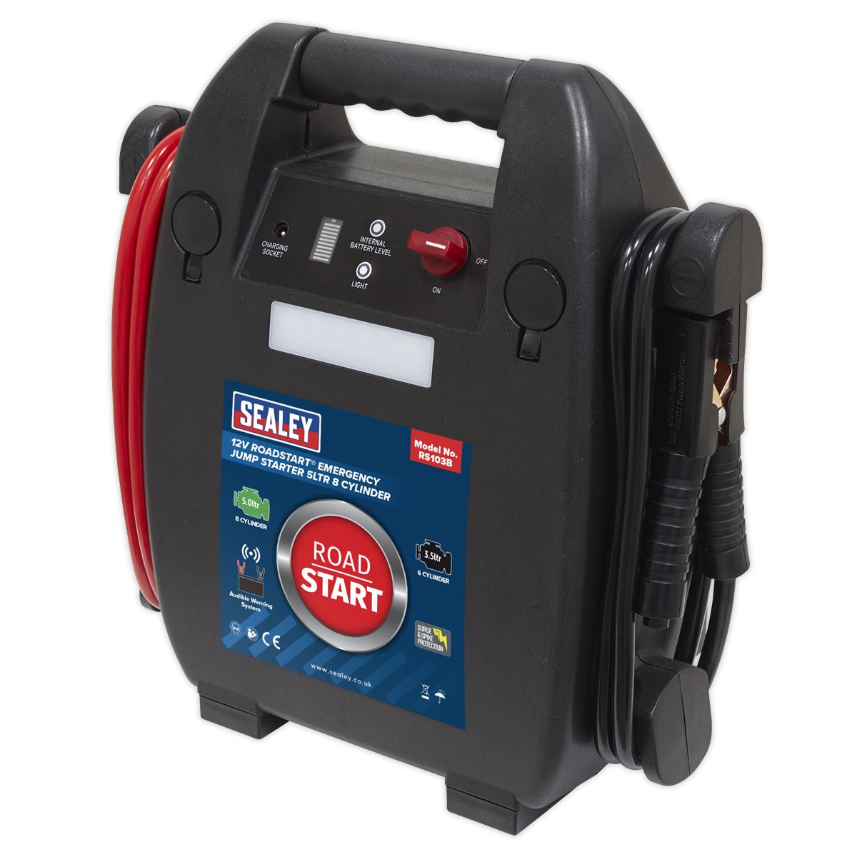 Sealey RoadStart® Emergency Jump Starter 12V 5L 8-Cylinder RS103B