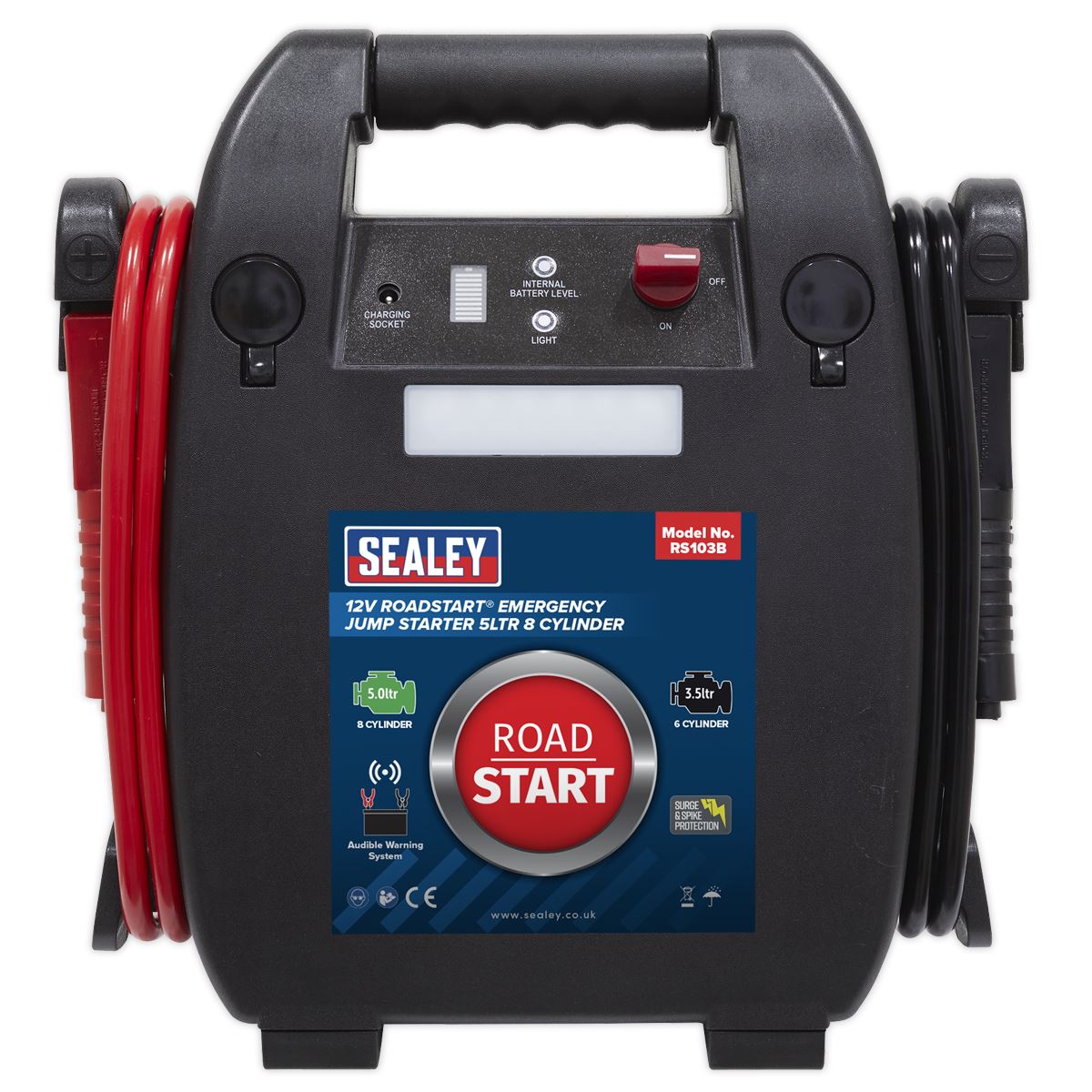 Sealey RoadStart® Emergency Jump Starter 12V 5L 8-Cylinder RS103B