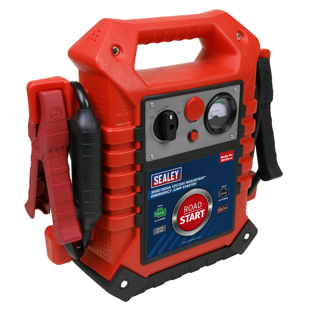 Sealey RoadStart® Emergency Jump Starter 12/24V 3000/1500 Peak Amps RS125