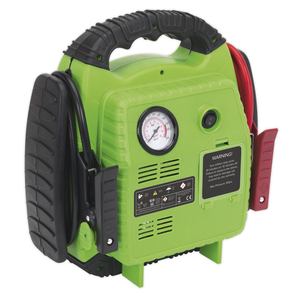 Sealey RoadStart® Emergency Jump Starter with Air Compressor 12V 900 Peak Amps RS1322HV