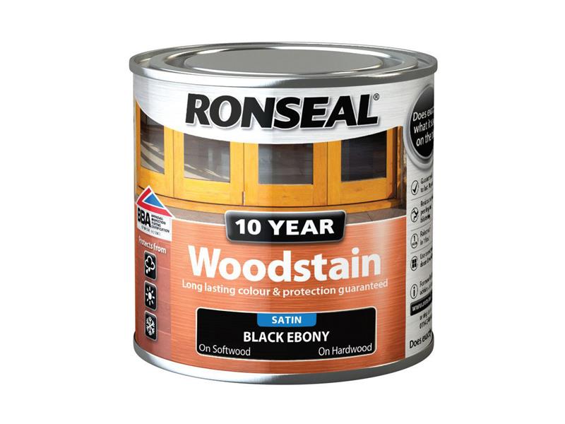 Ronseal 10 Year Woodstain Ebony 250ml RSL10WSEB250