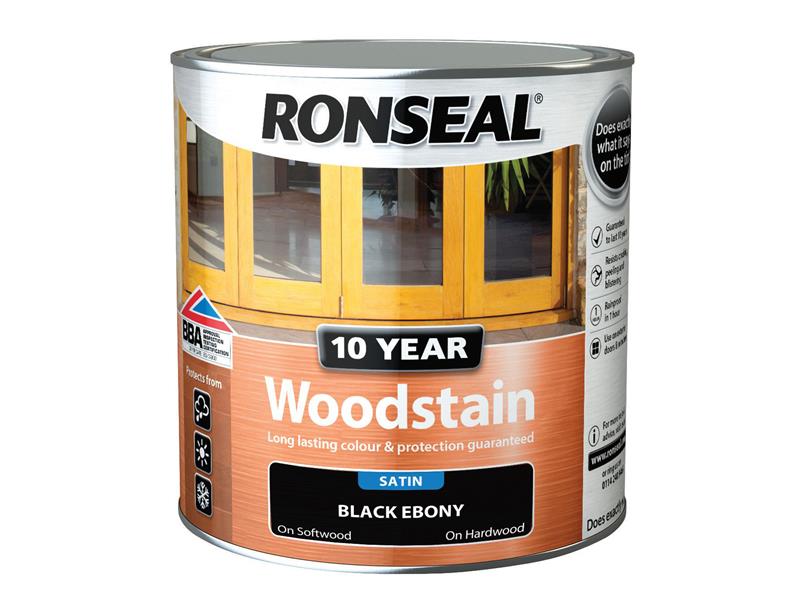 Ronseal 10 Year Woodstain Ebony 750ml RSL10WSEB750