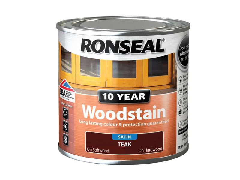 Ronseal 10 Year Woodstain Teak 250ml RSL10WST250
