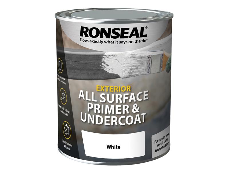 Ronseal All Surface Primer & Undercoat Exterior White 750ml RSLASPUEW750