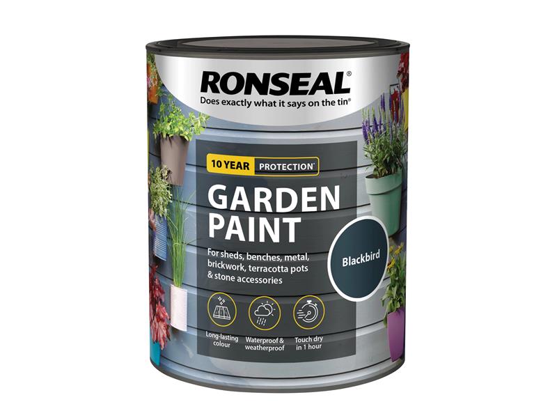 Ronseal Garden Paint Blackbird 750ml RSLGPBLKB750