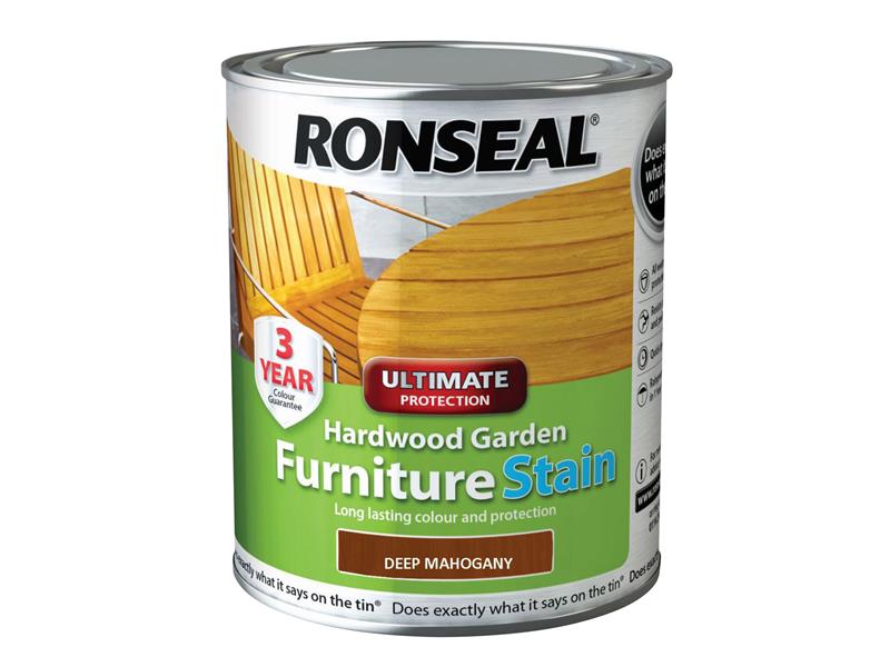 Ronseal Ultimate Protection Hardwood Garden Furniture Stain Deep Mahogany 750ml RSLHWFSDM750