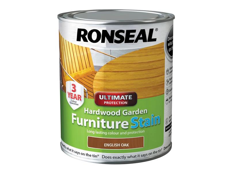 Ronseal Ultimate Protection Hardwood Garden Furniture Stain English Oak 750ml RSLHWFSDO750