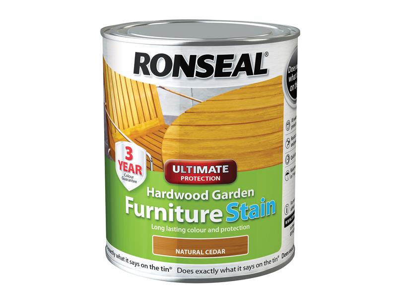 Ronseal Ultimate Protection Hardwood Garden Furniture Stain Natural Cedar 750ml RSLHWFSNC750