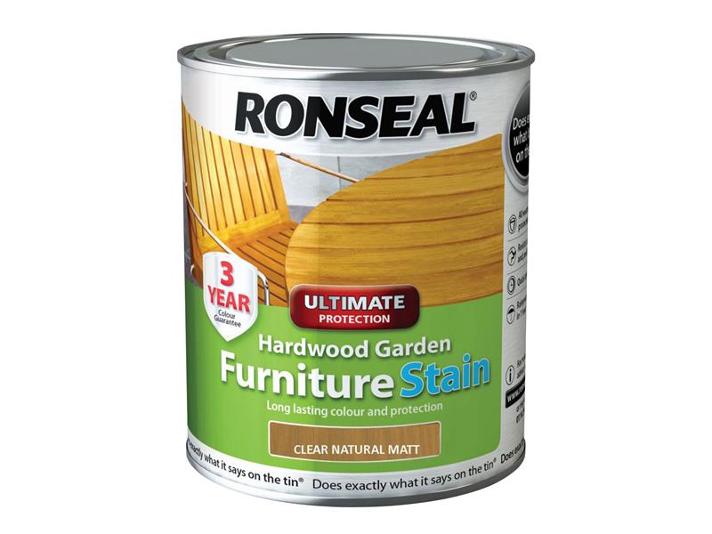 Ronseal Ultimate Protection Hardwood Garden Furniture Stain Natural Matt 750ml RSLHWFSNM750