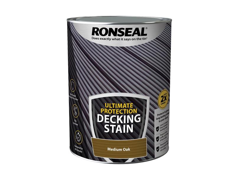 Ronseal Ultimate Protection Decking Stain Medium Oak 5 litre RSLNUDSMO5L