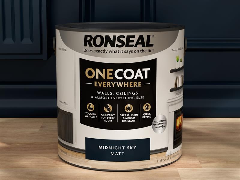 Ronseal One Coat Interior Paint Midnight Sky Matt 2.5 ltr RSLOCEMSM25L