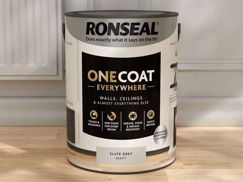Ronseal One Coat Everywhere Interior Slate Grey Matt 5 litre RSLOCESGM5L