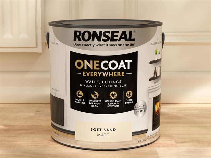 Ronseal One Coat Everywhere Interior Soft Sand Matt 2.5 litre RSLOCESM25L