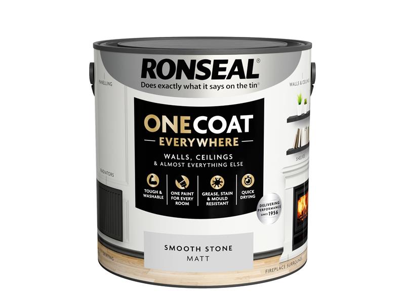 Ronseal One Coat Everywhere Interior Smooth Stone Matt 2.5 litre RSLOCESSM25L