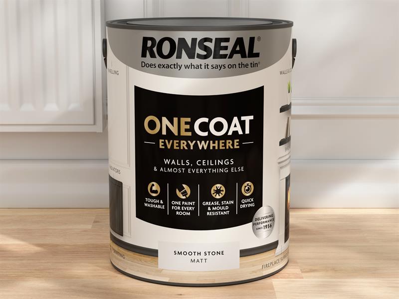 Ronseal One Coat Everywhere Interior Smooth Stone Matt 5 litre RSLOCESSM5L