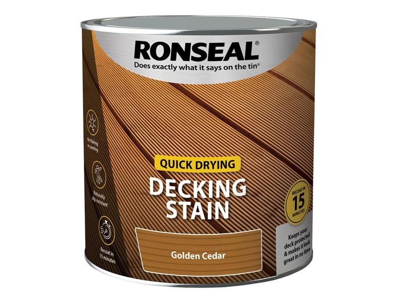 Ronseal Quick Drying Decking Stain Golden Cedar 2.5 litre RSLQDDSGC25L