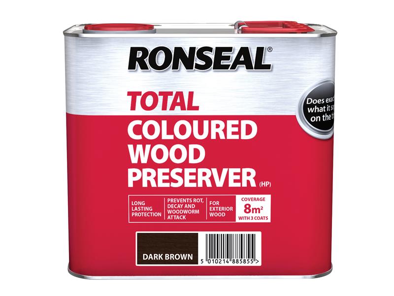 Ronseal Trade Total Wood Preserver Dark Brown 2.5 litre RSLTTWPDB25L