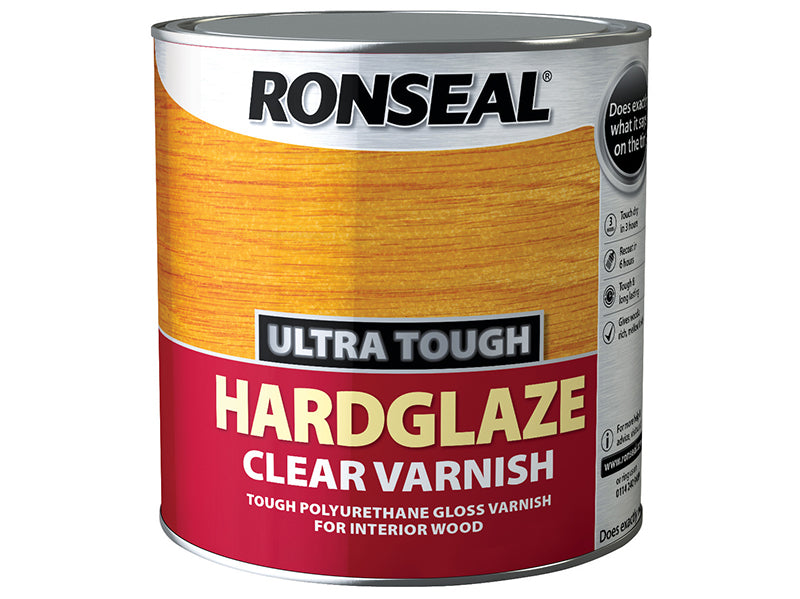 Ronseal Ultra Tough Hardglaze Internal Clear Gloss Varnish 750ml RSLUTVHG750