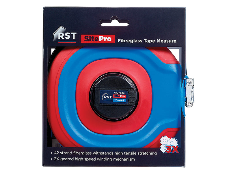 R.S.T. SitePro Fibreglass Tape 20m/66ft (Width 13mm) RSTRDM23