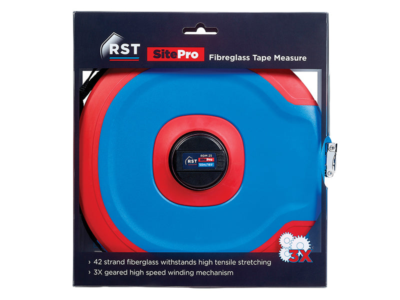 R.S.T. SitePro Fibreglass Tape 50m/165ft (Width 13mm) RSTRDM25