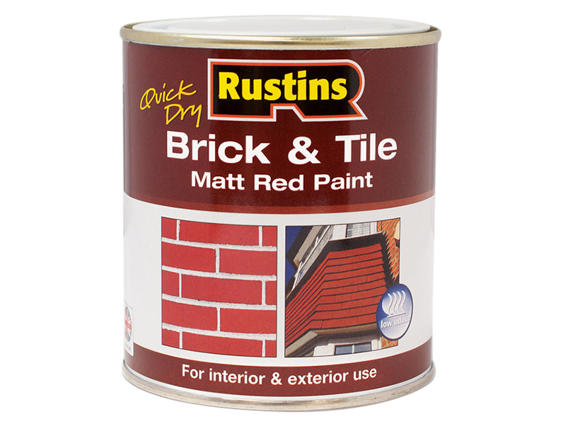 Rustins Quick Dry Brick & Tile Paint Matt Red 500ml RUSBTPMR500Q