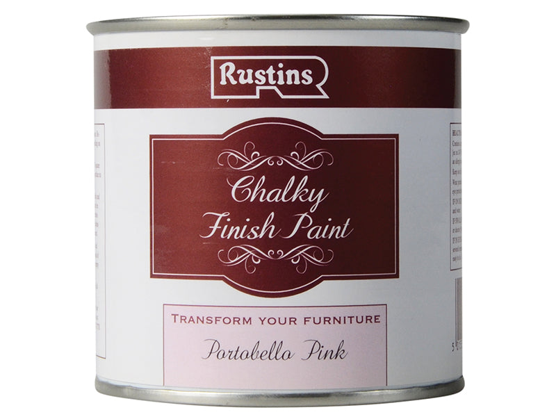 Rustins Chalky Finish Paint Portobello Pink 250ml RUSCPPP250