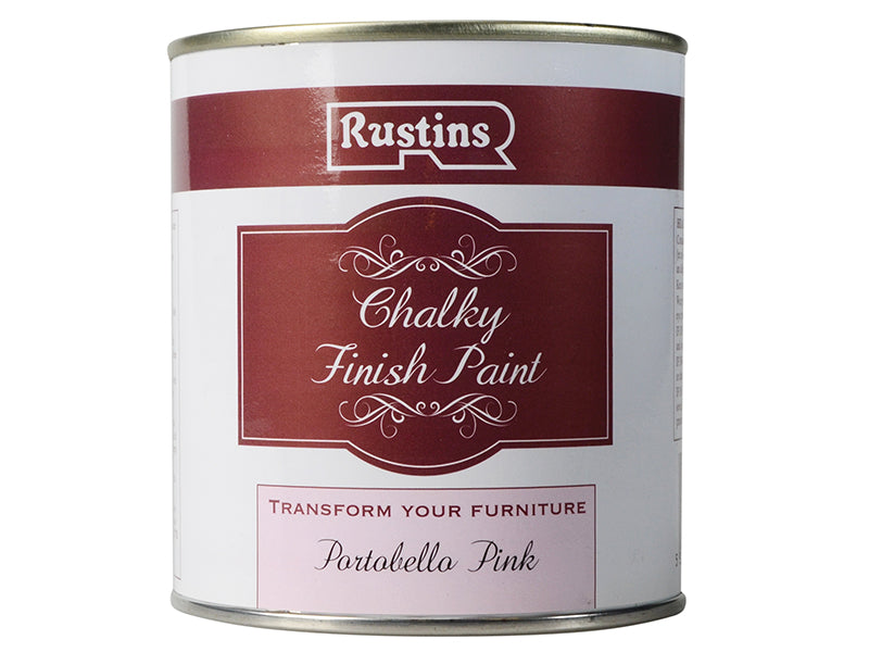 Rustins Chalky Finish Paint Portobello Pink 500ml RUSCPPP500