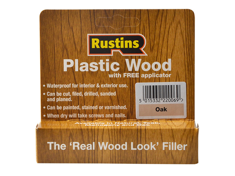 Rustins Plastic Wood Tube Oak 20g RUSPWTUBEO