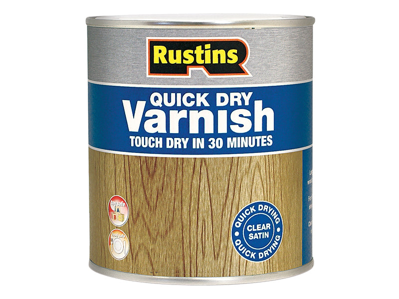 Rustins Quick Dry Varnish Satin Walnut 250ml RUSQDVSW250