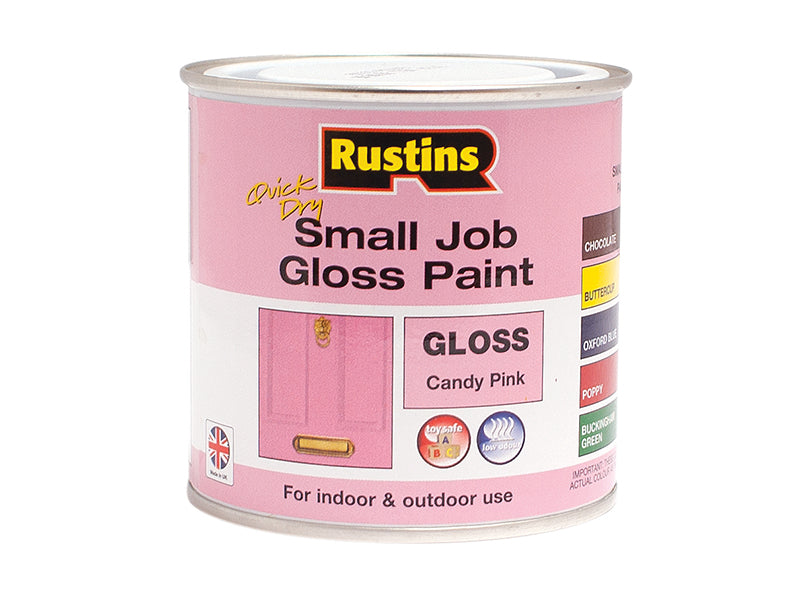 Rustins Quick Dry Small Job Gloss Paint Candy Pink 250ml RUSSJCPQD