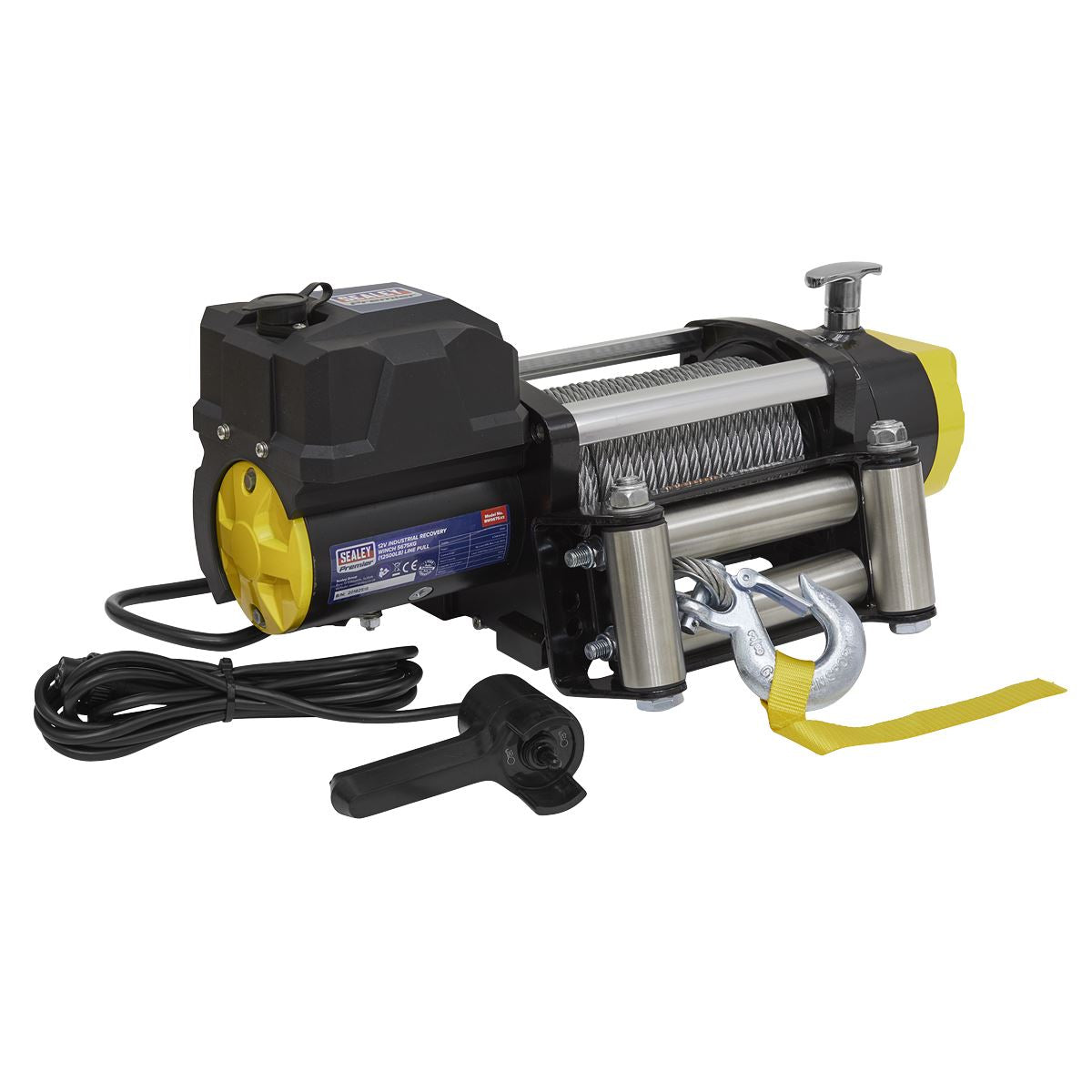 Sealey Recovery Winch 5675kg (12500lb) Line Pull 12V Industrial RW5675