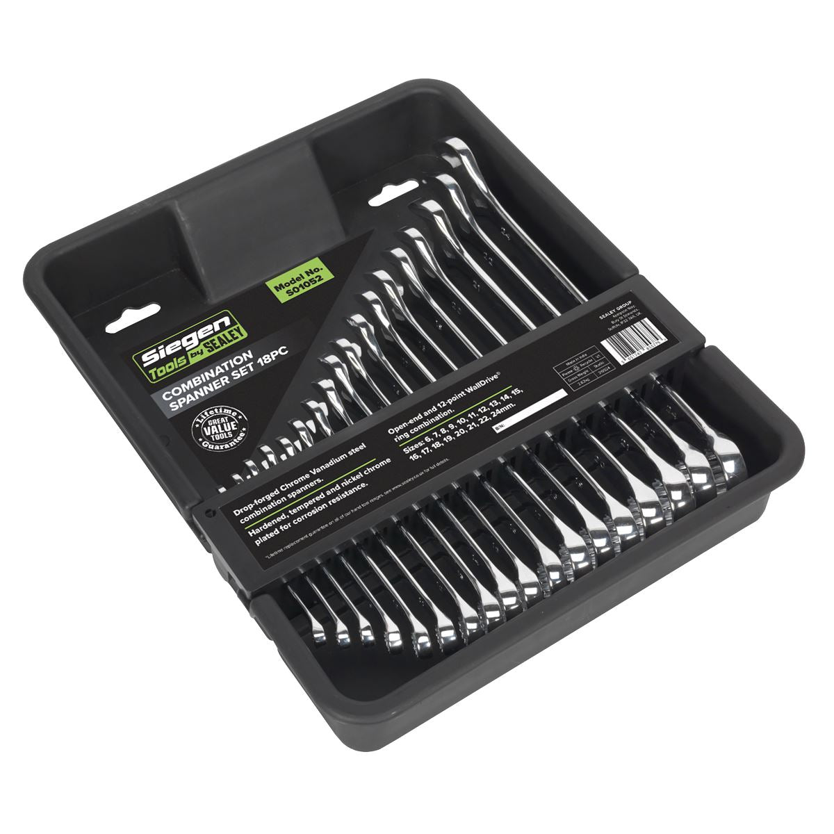 Sealey Combination Spanner Set 18pc S01052