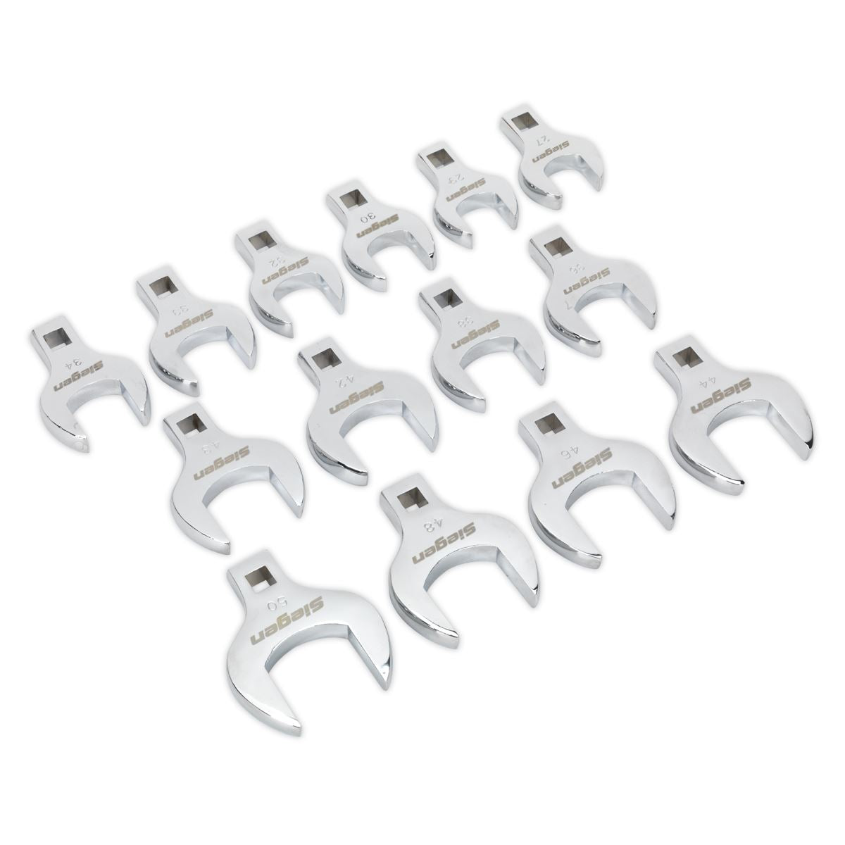 Sealey Crow's Foot Open End Spanner Set 14pc 1/2"Sq Drive Metric S01109
