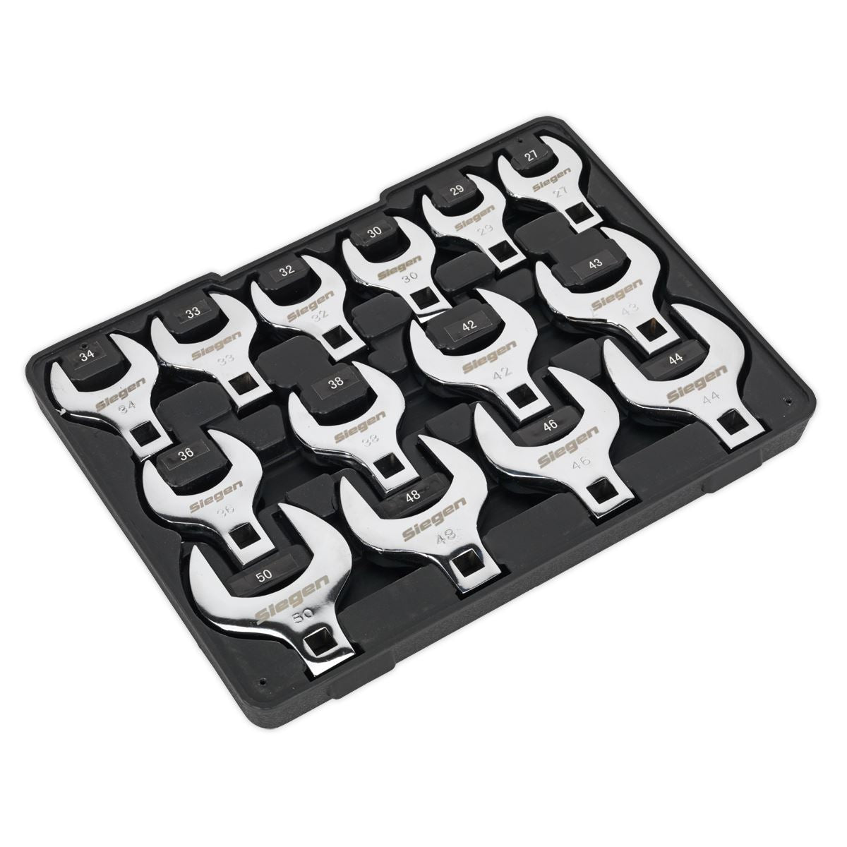 Sealey Crow's Foot Open End Spanner Set 14pc 1/2"Sq Drive Metric S01109