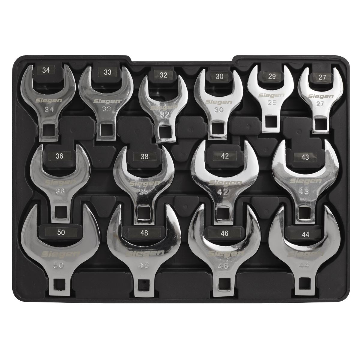 Sealey Crows Foot Open End Spanner Set 14pc 1/2"Sq Drive Metric S01109