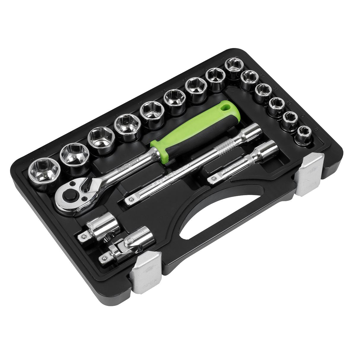 Sealey Metric Socket Set 19pc 3/8"D Chrome Single Hex Boxed S01235