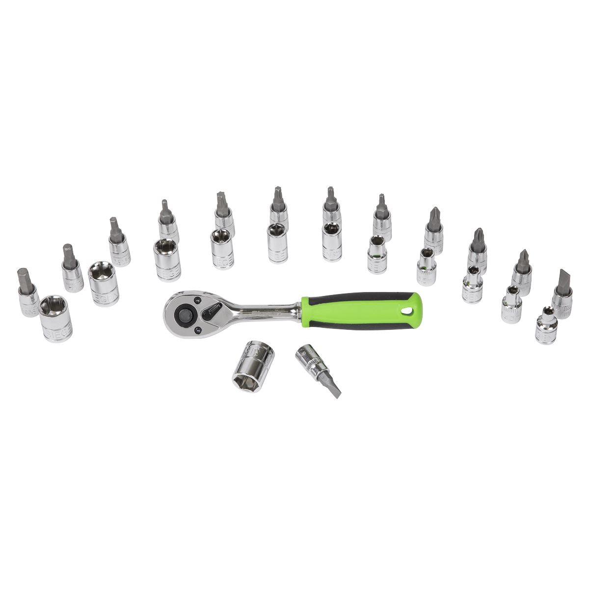 Sealey Socket & Socket Bit Set 27pc 1/4"Sq Drive WallDrive® Metric S01241