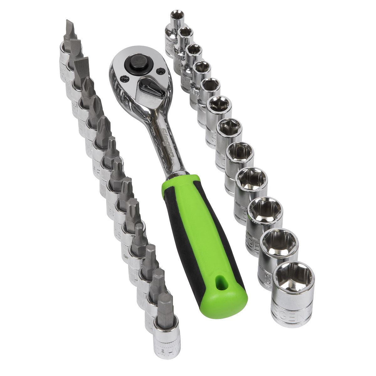 Sealey Socket & Socket Bit Set 27pc 1/4"Sq Drive WallDrive® Metric S01241