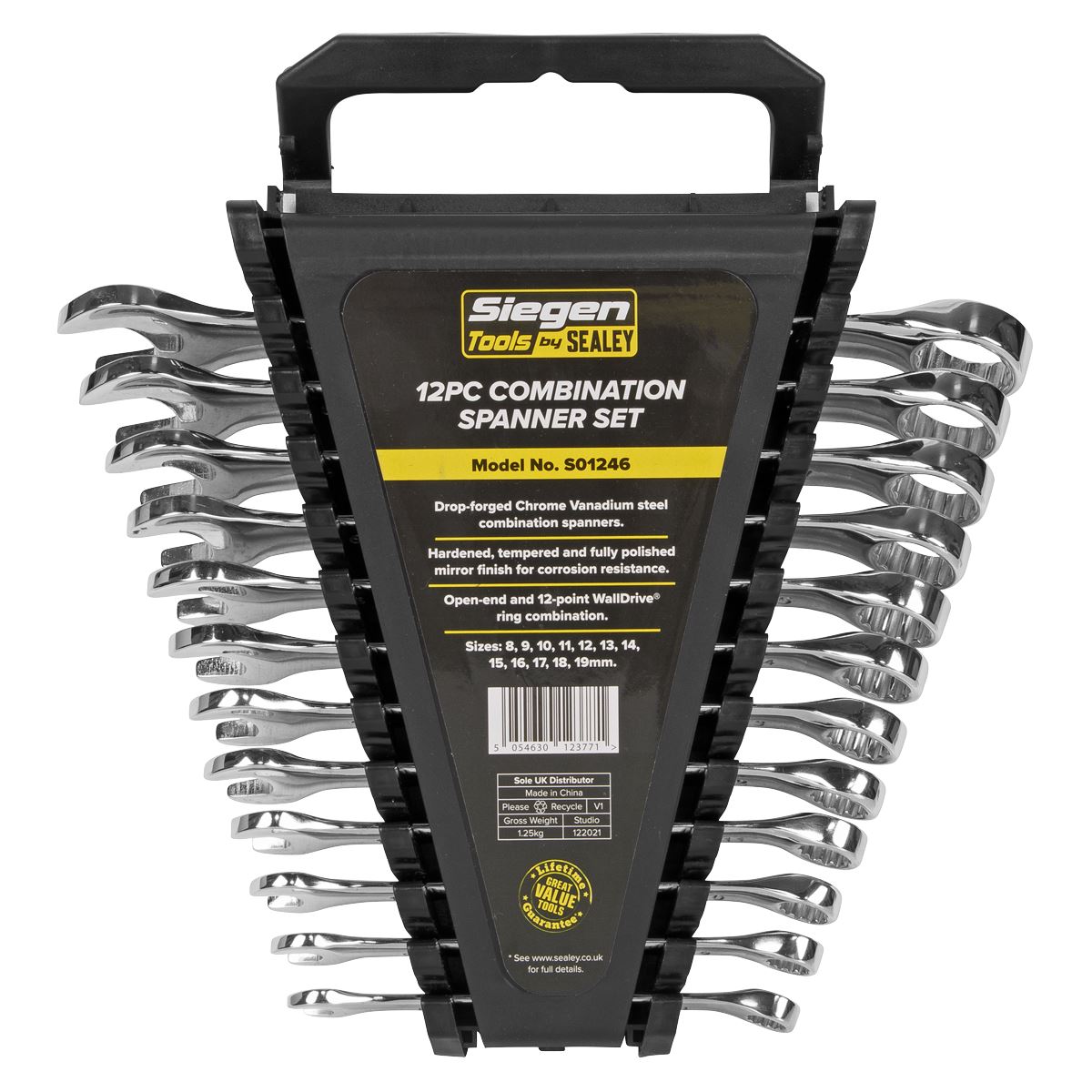 Sealey Combination Spanner Set 12pc Metric S01246