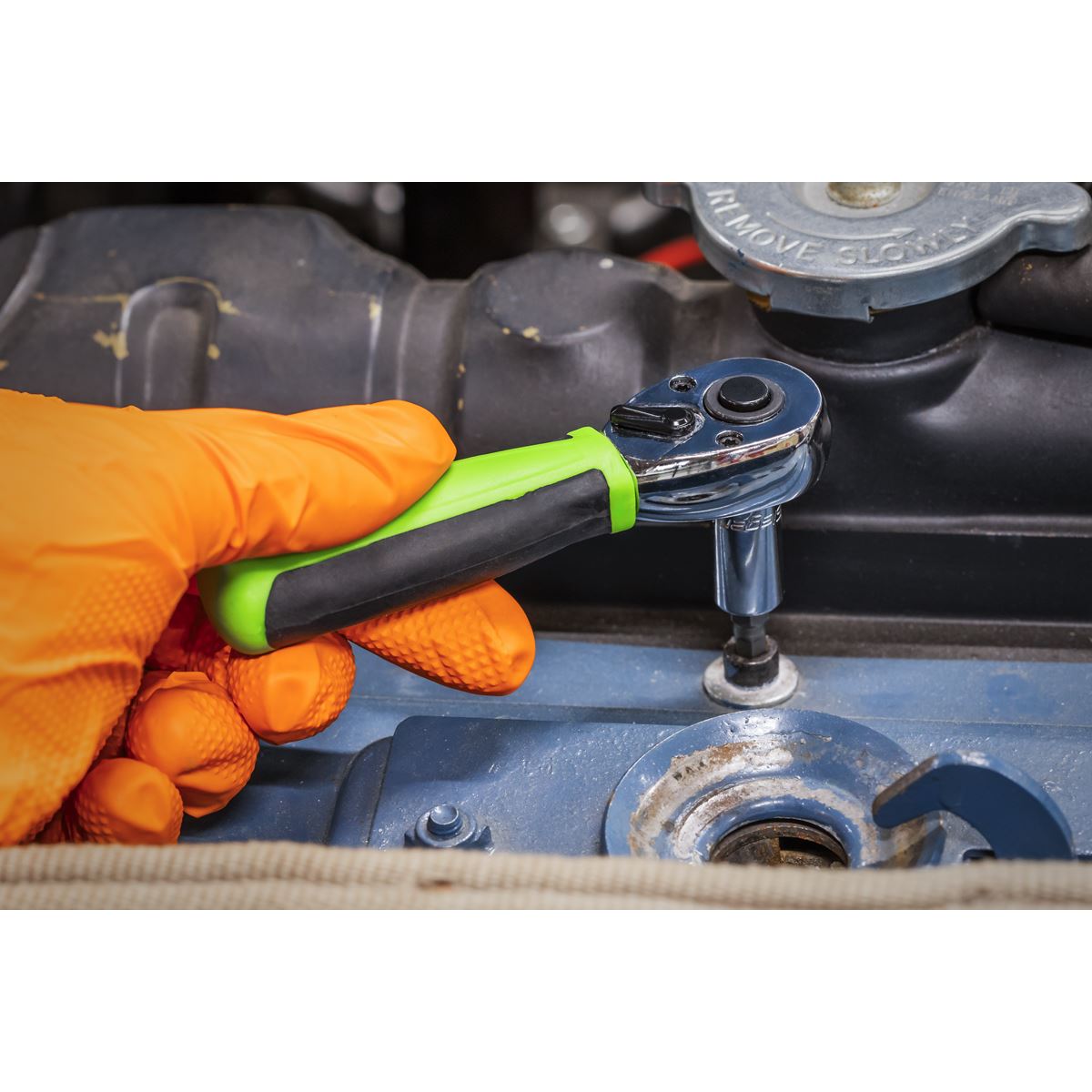 Sealey 1/4"Sq Drive Ratchet Wrench Stubby Flip Reverse 72 TOOTH S01258