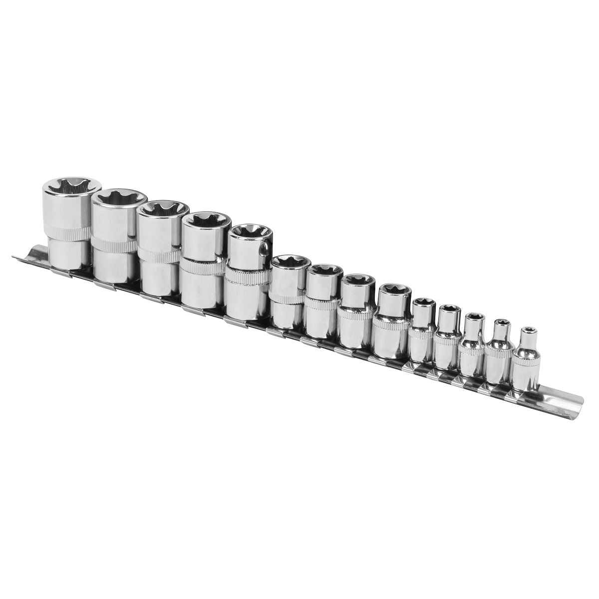 Sealey Torx Star Socket Set 14pc 1/4" 3/8" & 1/2"Sq Drive E4 to E24 S01265