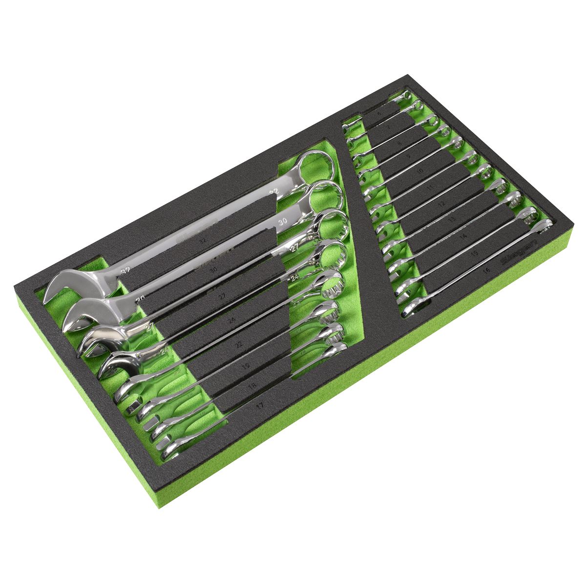 Sealey Tool Tray & Combination Spanner Set 19pc Metric 510 x 270 x 40mm S01272