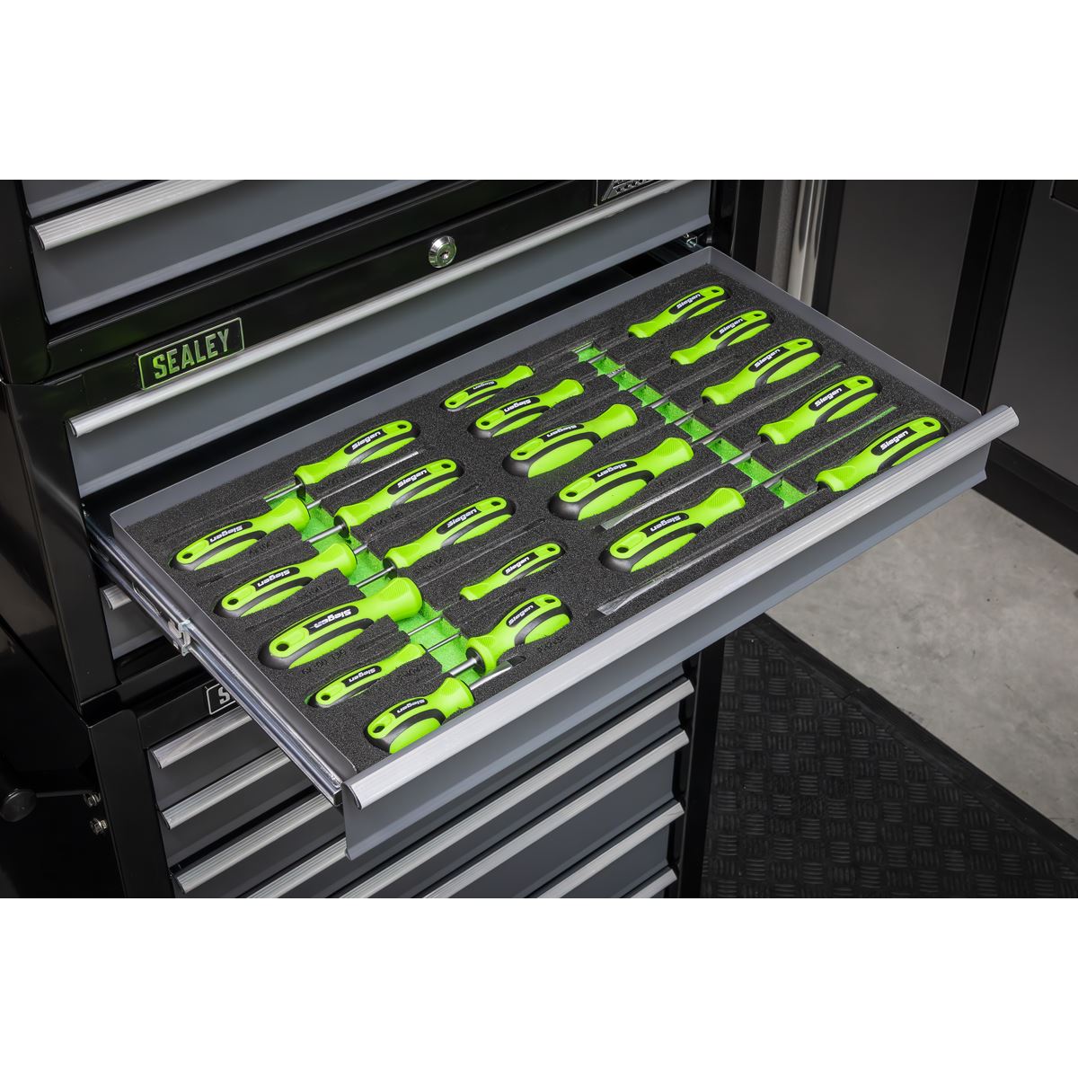 Sealey Tool Tray with Screwdriver Set 20pc Phillips Torx Slotted Pozi S01276