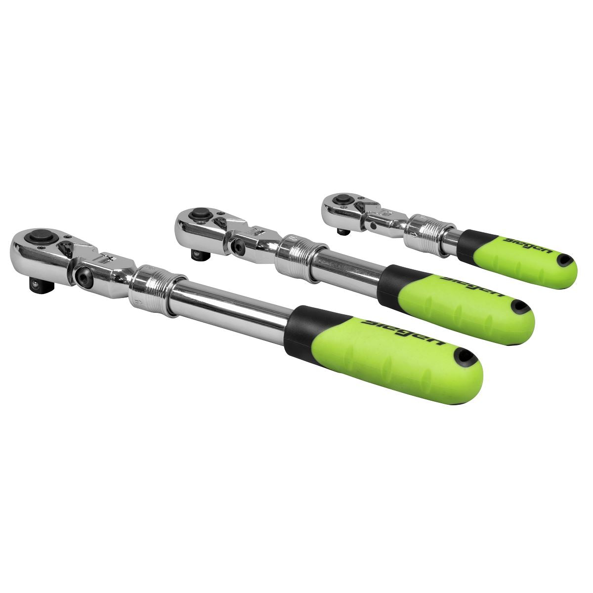Sealey Siegen Extendable Flexi-Head Ratchet Wrench Set 3pc S01297