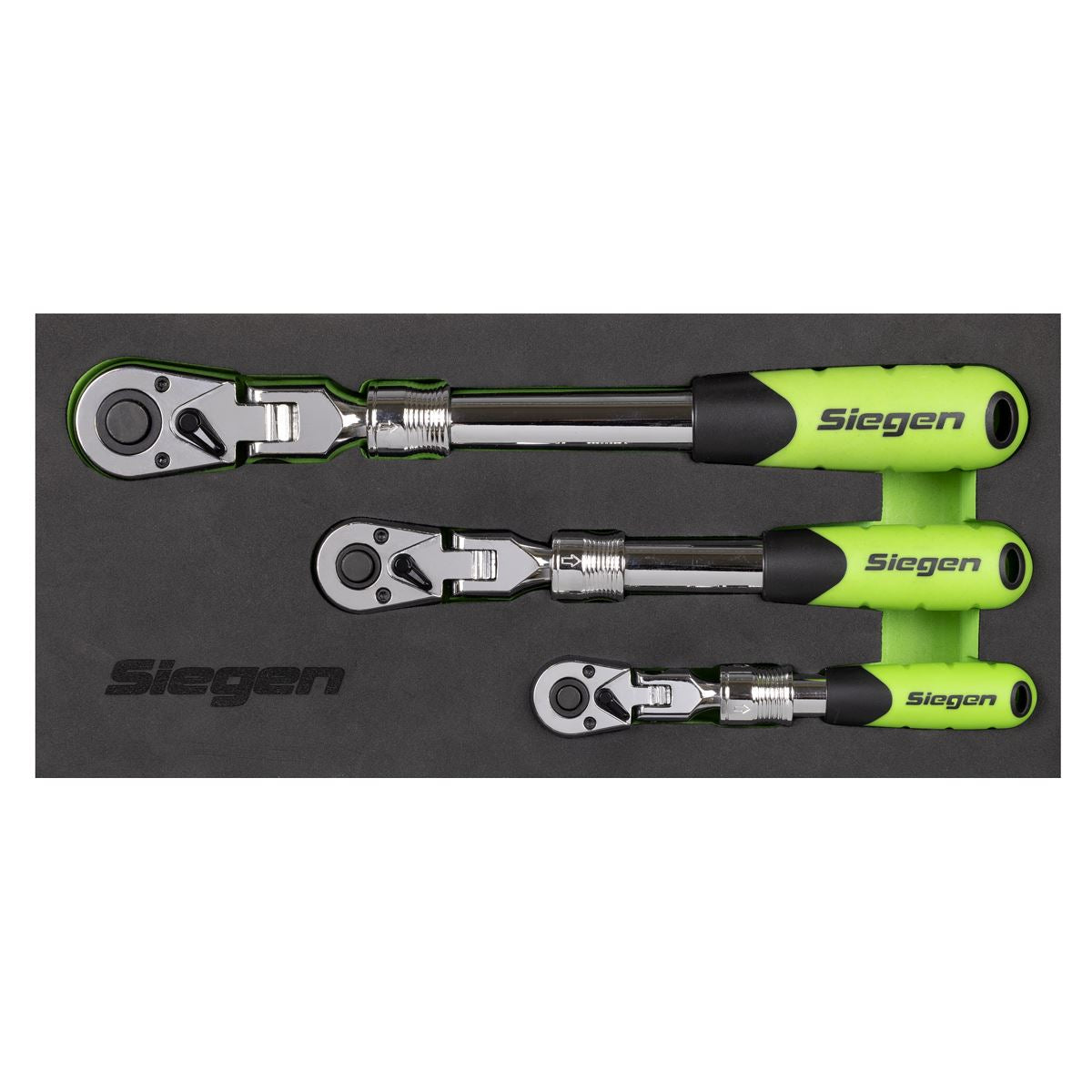 Sealey Siegen Extendable Flexi-Head Ratchet Wrench Set 3pc S01297