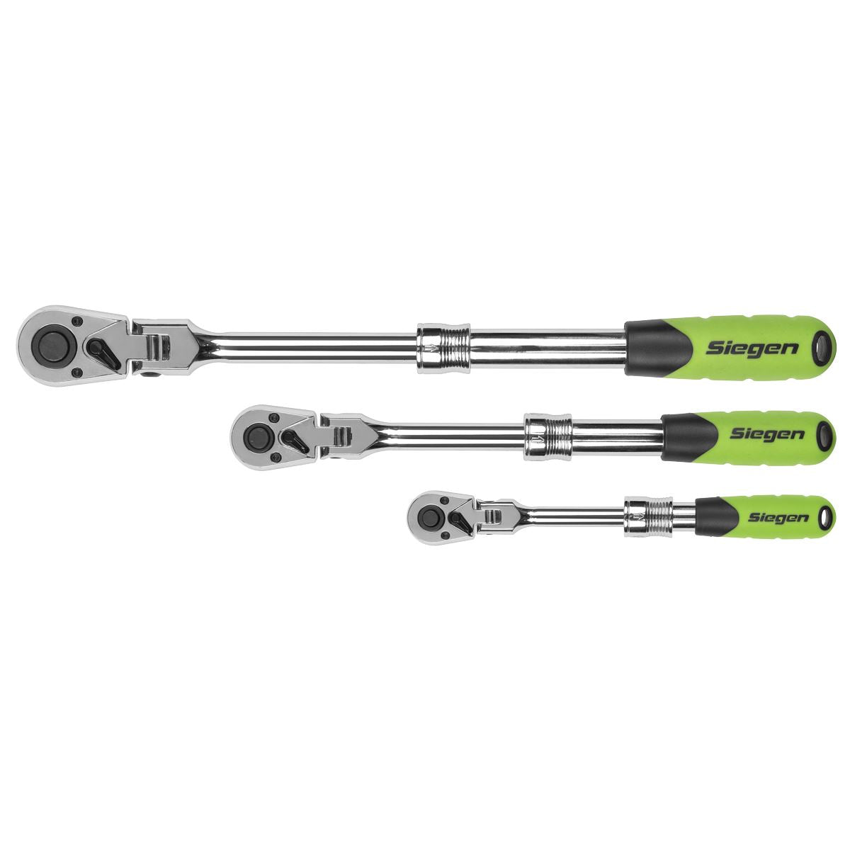 Sealey Siegen Extendable Flexi-Head Ratchet Wrench Set 3pc S01297