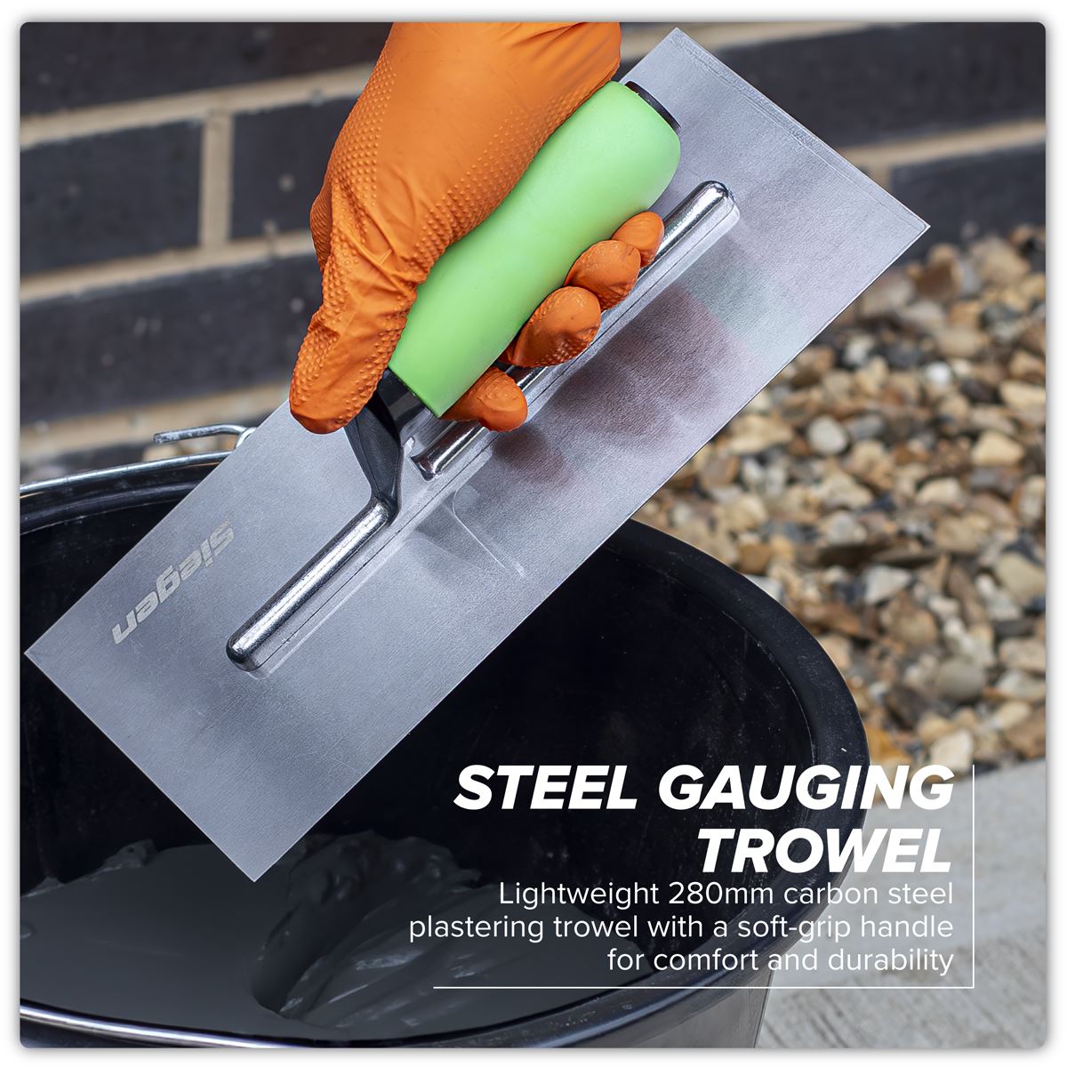 Sealey Siegen Plastering Trowel with Soft Grip Handle 280mm Carbon Steel S01302