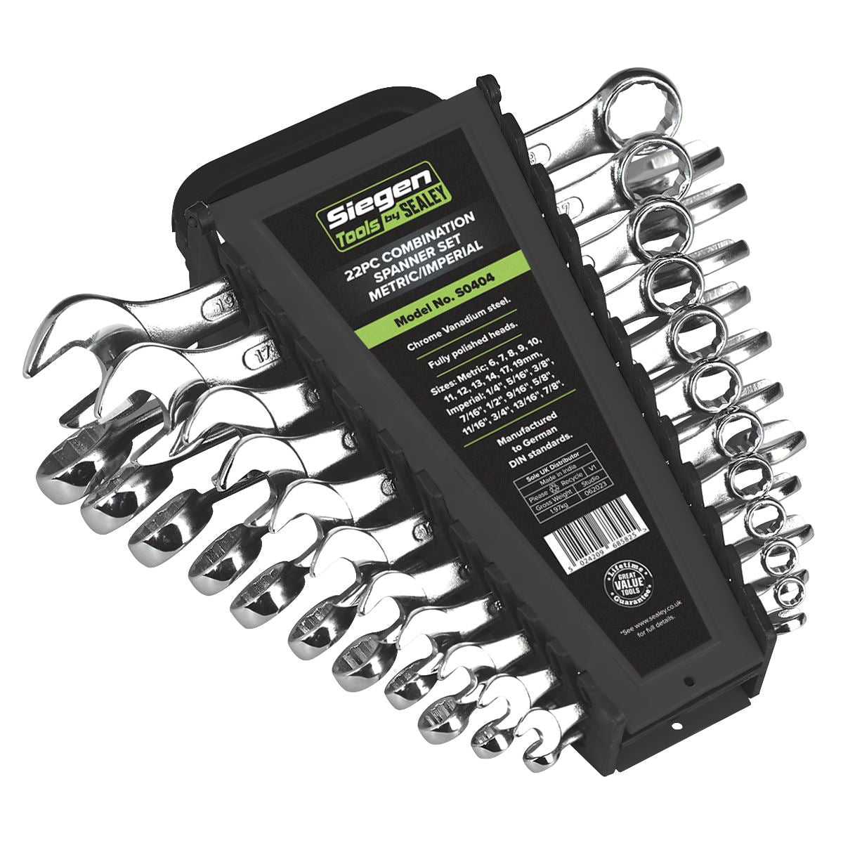 Sealey Combination Spanner Set 22pc Metric/Imperial S0404